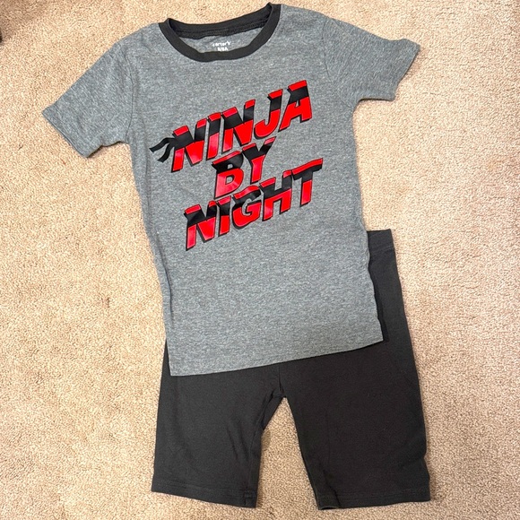 Ninja By Night Kids Pajamas - Gray and Black - Picture 1 of 4